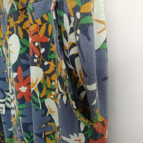 Toad & Co organic cotton tencel stretch relaxed cropped lounge pants blue Small - Picture 5 of 16